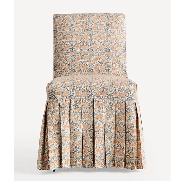 Anthropologie Layla Floral Printer Chair Slip Cover Magnolia New - Picture 2 of 5
